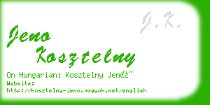 jeno kosztelny business card